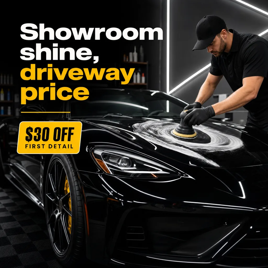 Generated car detailing ad: Showroom shine, driveway price