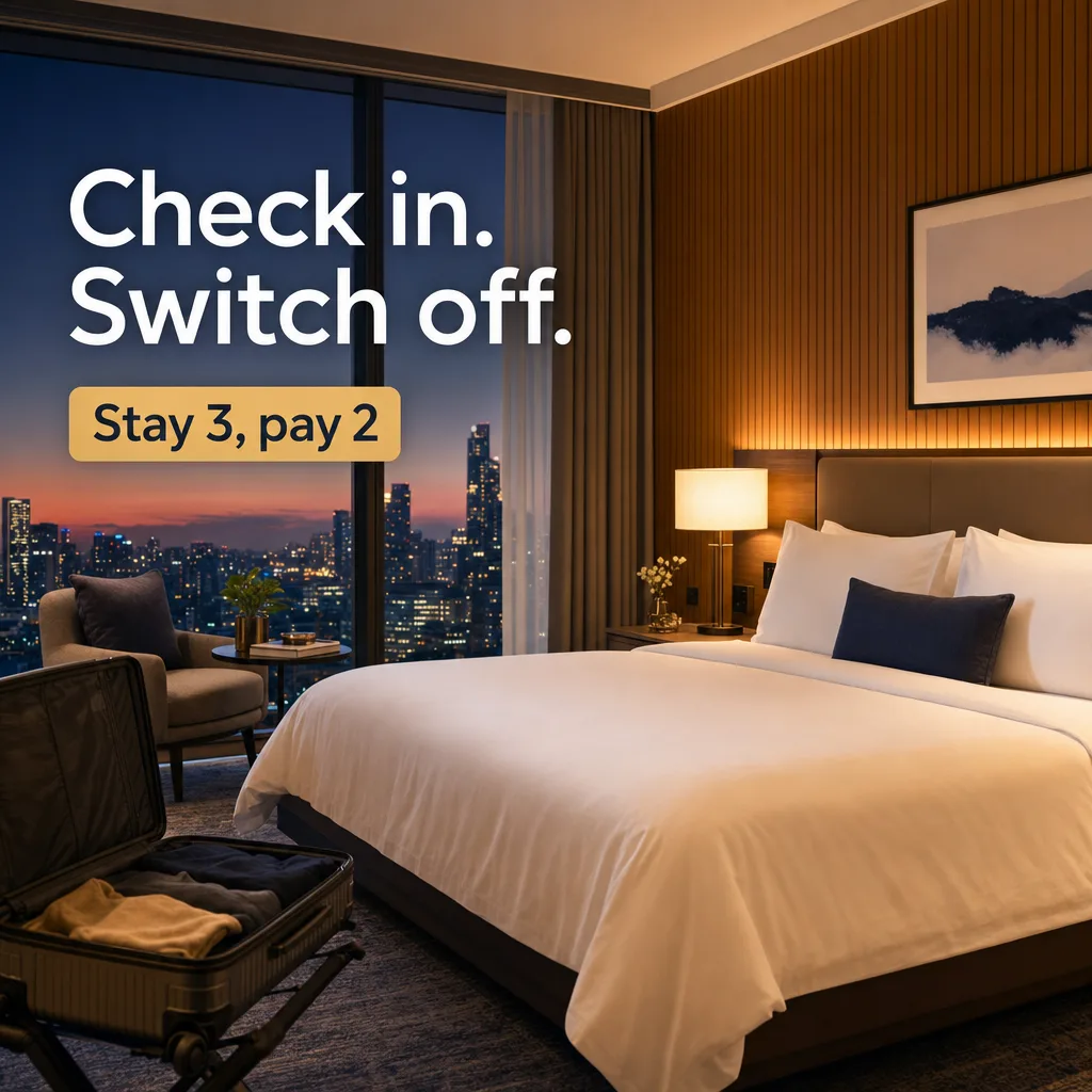 Generated hotel ad: Check in. Switch off.