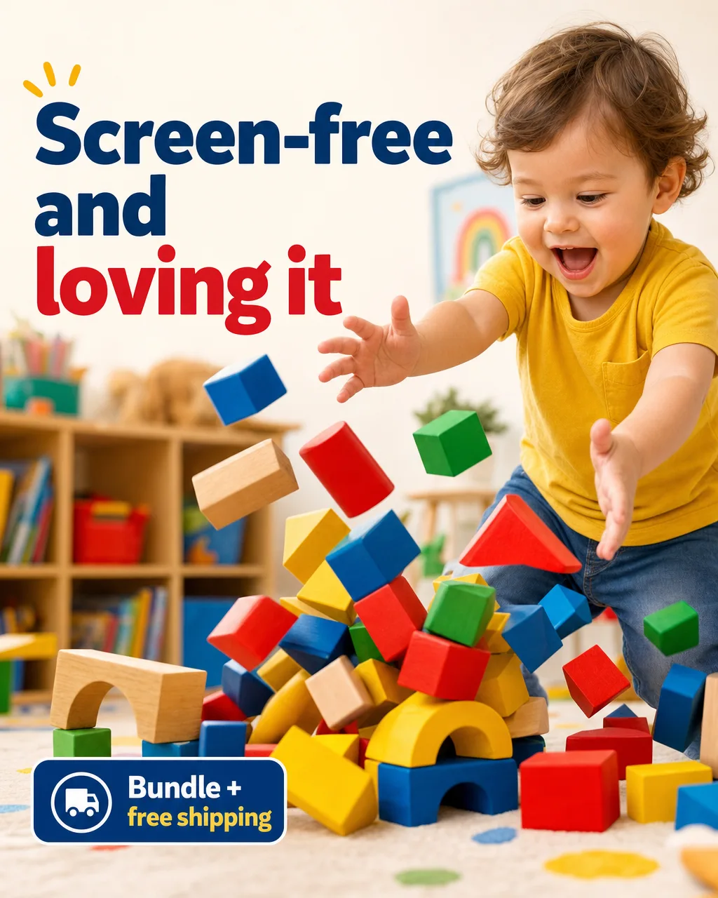 Generated toy ad: Screen-free and loving it